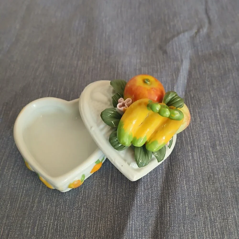 Heart shape Colorful Fruit Basket Trinket Box
